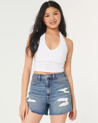 Ultra High-Rise Ripped Medium Wash 90s Denim Shorts 5″,Ultra High-Rise Ripped Medium Wash 90s Denim Shorts 5″