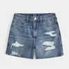 Ultra High-Rise Ripped Medium Wash 90s Denim Shorts 5″,Ultra High-Rise Ripped Medium Wash 90s Denim Shorts 5″