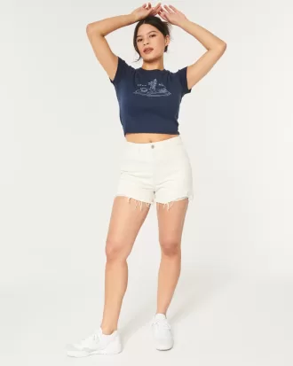 Ultra High-Rise White Denim Mom Shorts,Ultra High-Rise White Denim Mom Shorts