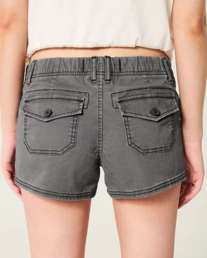 Ultra Low-Rise Twill Mini Shorts,Ultra Low-Rise Twill Mini Shorts