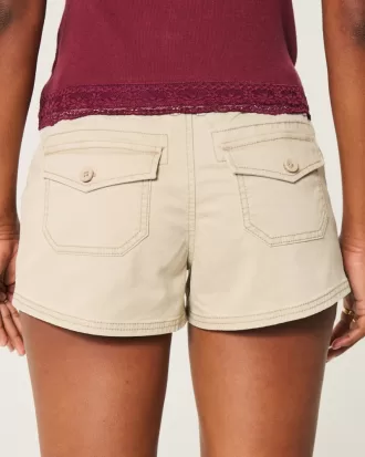 Ultra Low-Rise Twill Mini Shorts,Ultra Low-Rise Twill Mini Shorts