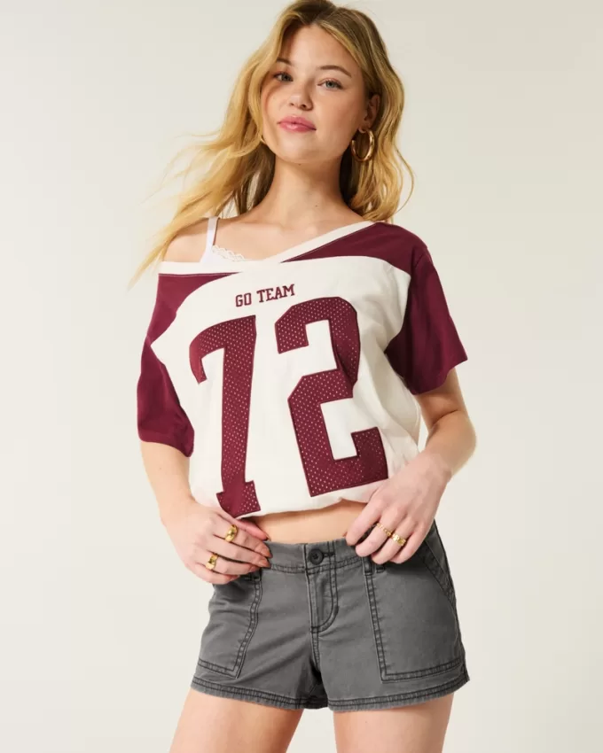 Ultra Low-Rise Twill Mini Shorts,Ultra Low-Rise Twill Mini Shorts