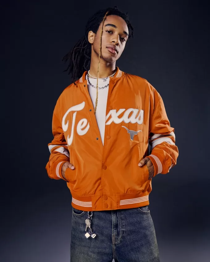 University of Texas Graphic Bomber Jacket,University of Texas Graphic Bomber Jacket