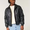 Vegan Leather Bomber Jacket,Vegan Leather Bomber Jacket