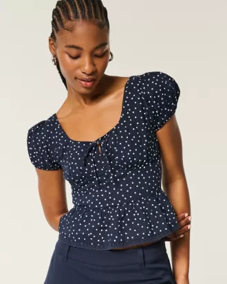 Voile Peplum Top,Voile Peplum Top