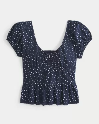 Voile Peplum Top,Voile Peplum Top