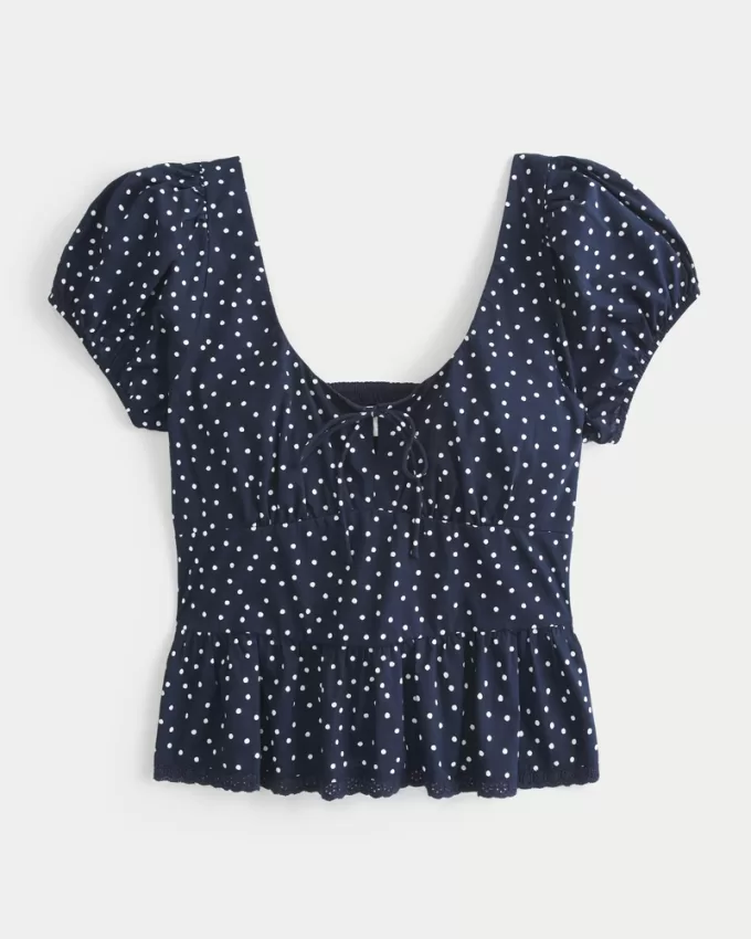 Voile Peplum Top,Voile Peplum Top