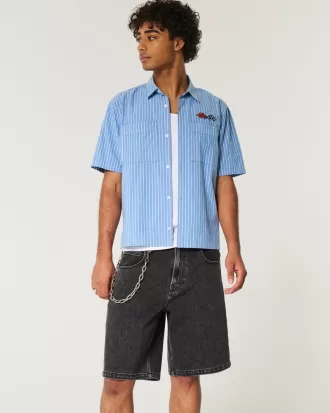 Washed Black Baggy Jean Shorts,Washed Black Baggy Jean Shorts