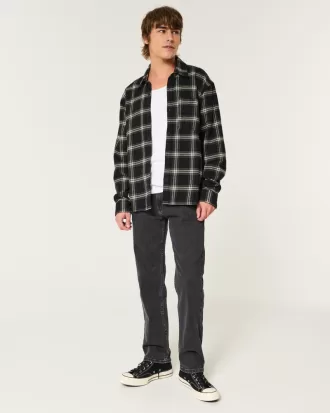 Washed Black Loose Jeans,Washed Black Loose Jeans